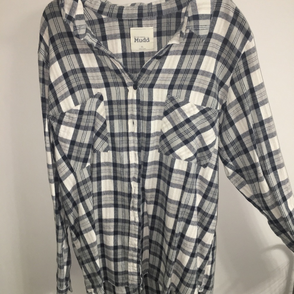 Blue and white flannel